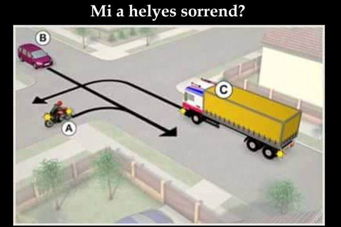 Mi a helyes sorrend? Ezen a KRESZ-kérdésen sokan elvéreznek 1