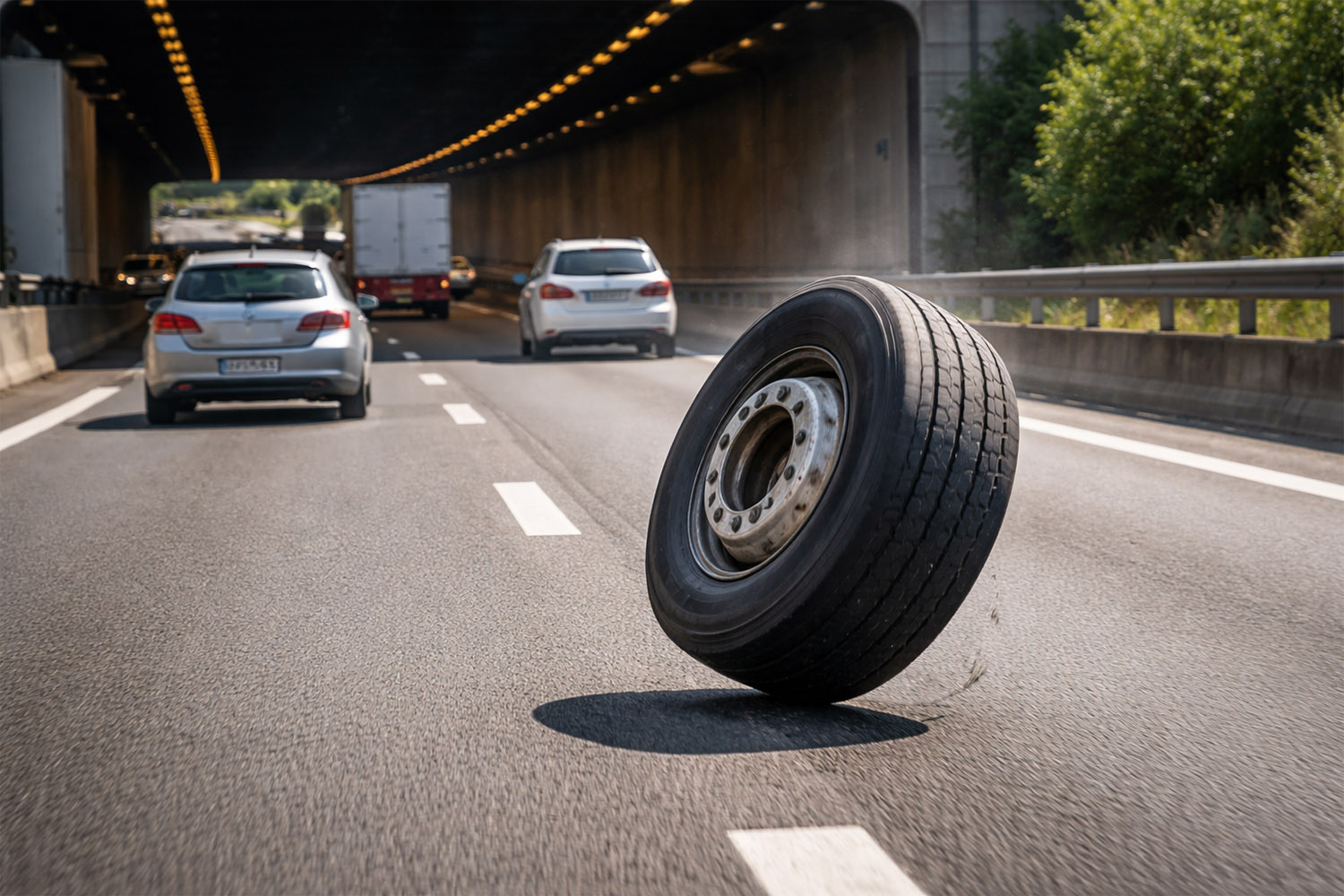 Elszabadult kerék pusztított az autópályán