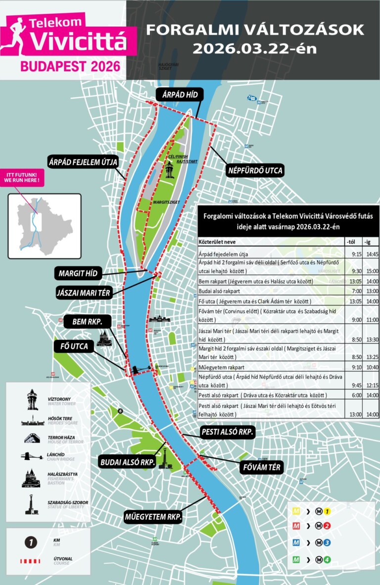 Most futóverseny miatt zárják le Budapestet, itt van a térkép 1