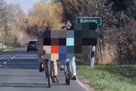 Motorosokat megszégyenítően előzte a kamiont ez a biciklis 1 Motorosokat megszégyenítően előzte a kamiont ez a biciklis 1