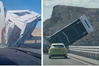 Lakókocsit borított a brutális szél az Adrián