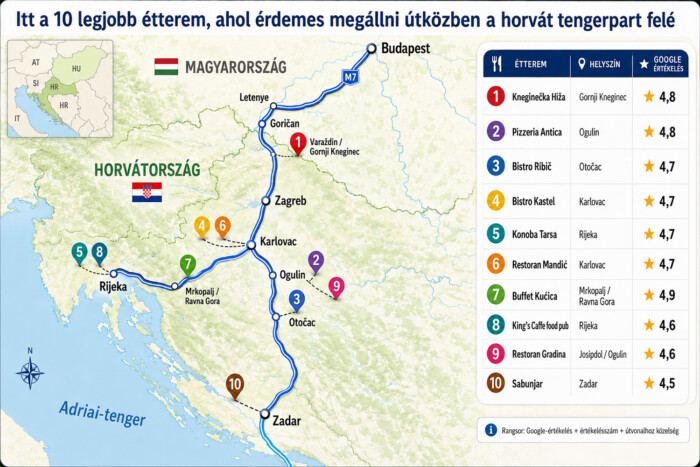 Itt a 10 legjobb étterem útközben a horvát tengerpart felé 1 Itt a 10 legjobb étterem útközben a horvát tengerpart felé 1