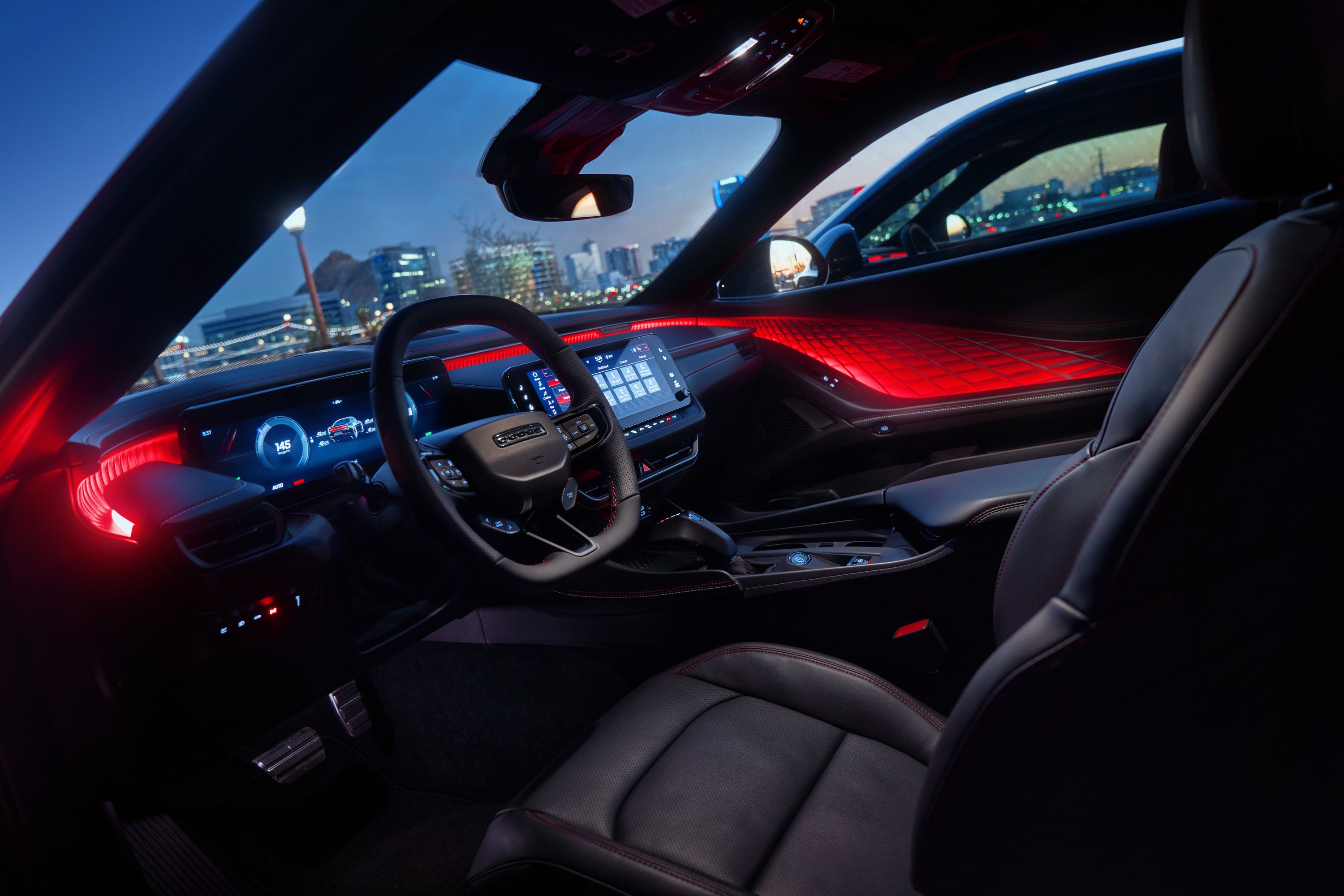 Dodge Charger Daytona RT interior with optional 64-color Attitu | Vezess