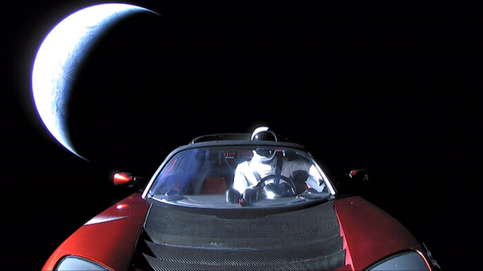 Jó eséllyel a Földbe csapódik az űrbe lőtt Tesla 1 Jó eséllyel a Földbe csapódik az űrbe lőtt Tesla 1