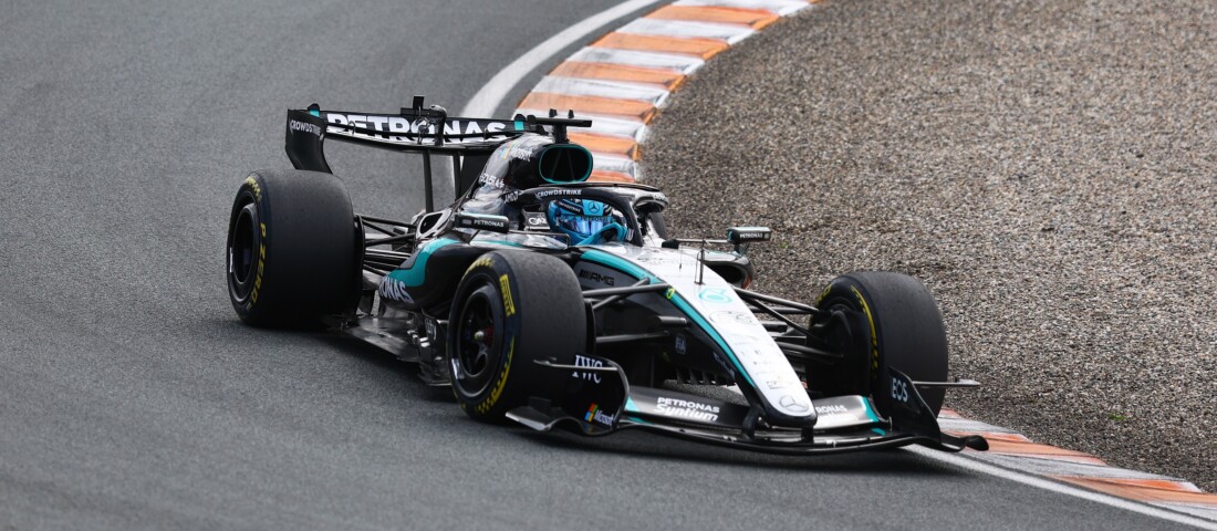 Russellé a holland F1-sprint, villantak a Ferrari-stratégák