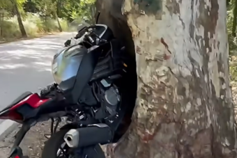Fának csapódott a motoros, de sértetlenül megúszta