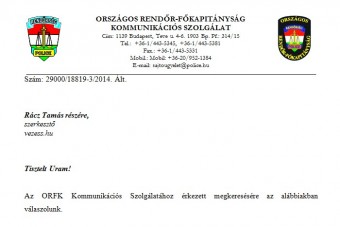 Válaszolt a rendőrség a kérdésünkre. Ki vagyunk segítve vele