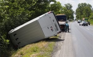 A nap képe - felborult pénzszállító az árokban
