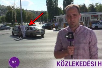 Az M1 híradó élő adásában ütközött két autó Budapesten