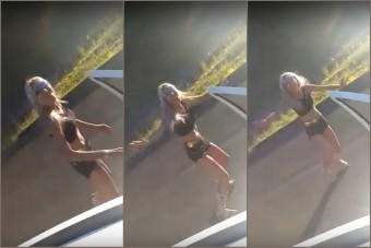 Utcán táncoló szőkeség okozott karambolt